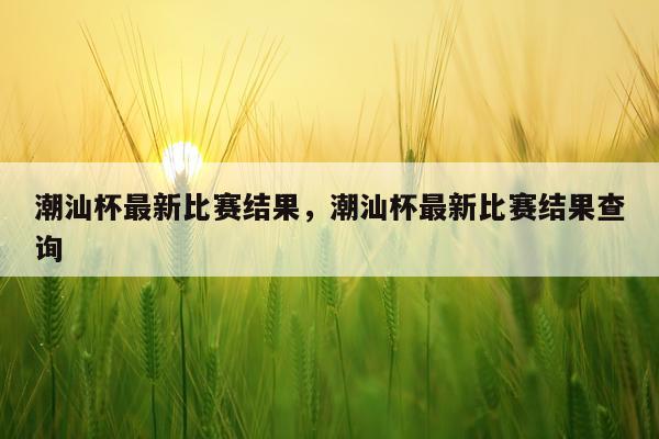 潮汕杯最新比赛结果，潮汕杯最新比赛结果查询
