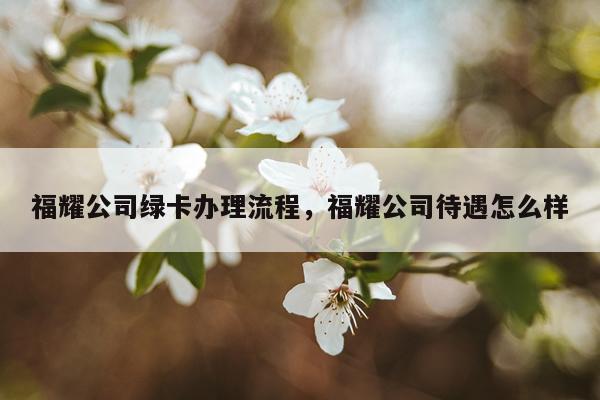 福耀公司绿卡办理流程，福耀公司待遇怎么样