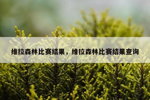 维拉森林比赛结果，维拉森林比赛结果查询