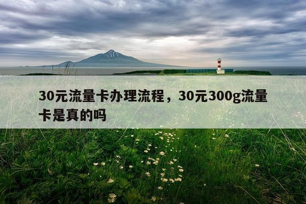30元流量卡办理流程，30元300g流量卡是真的吗