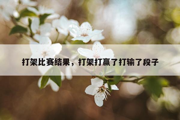 打架比赛结果，打架打赢了打输了段子