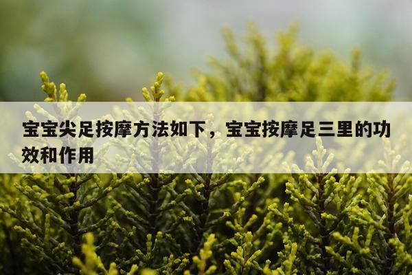 宝宝尖足按摩方法如下，宝宝按摩足三里的功效和作用