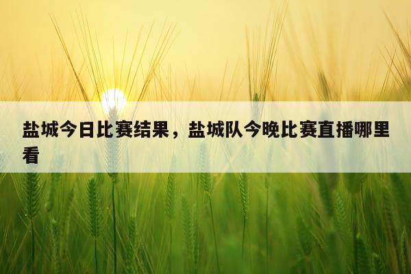 盐城今日比赛结果，盐城队今晚比赛直播哪里看