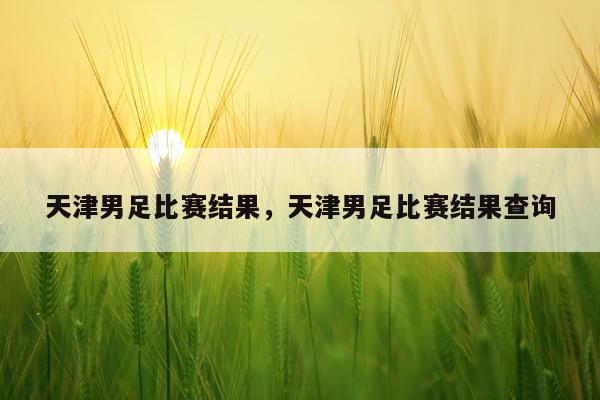 天津男足比赛结果，天津男足比赛结果查询