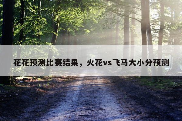 花花预测比赛结果，火花vs飞马大小分预测