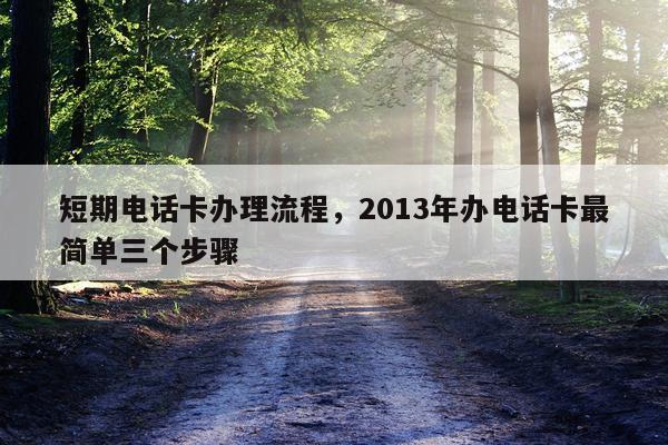 短期电话卡办理流程，2013年办电话卡最简单三个步骤