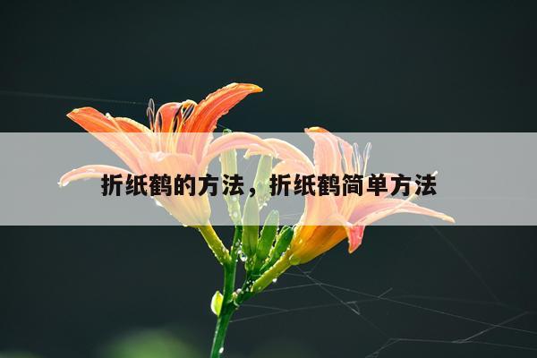 折纸鹤的方法，折纸鹤简单方法