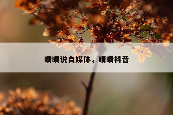 晴晴说自媒体，晴晴抖音