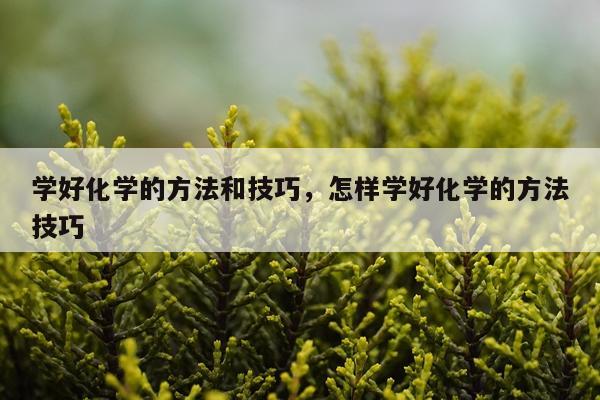 学好化学的方法和技巧，怎样学好化学的方法技巧