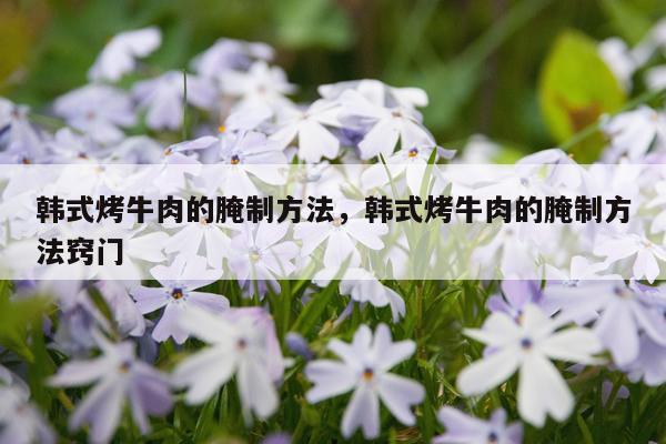 韩式烤牛肉的腌制方法，韩式烤牛肉的腌制方法窍门