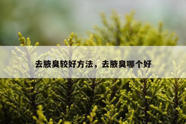 去腋臭较好方法，去腋臭哪个好