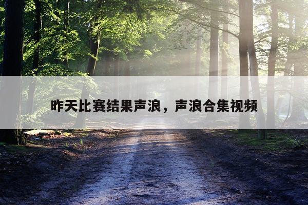 昨天比赛结果声浪，声浪合集视频