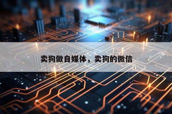 卖狗做自媒体，卖狗的微信