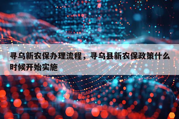 寻乌新农保办理流程，寻乌县新农保政策什么时候开始实施