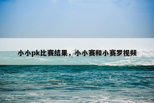 小小pk比赛结果,小小赛和小赛罗视频